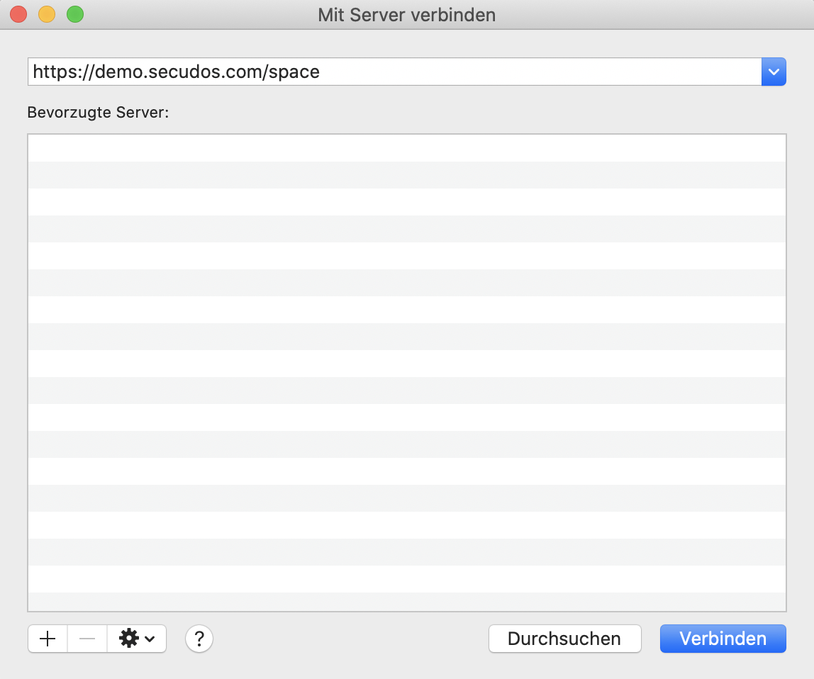 Verbindung zum Server