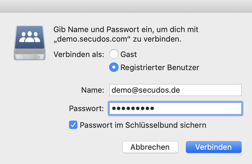 Anmeldung am Netzlaufwerk
