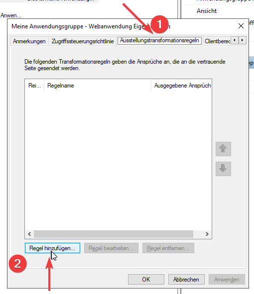 Anwendungsgruppen Assistent
