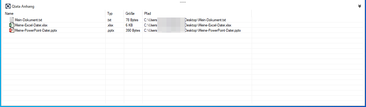 Qiata Anhang Sektion gefüllt