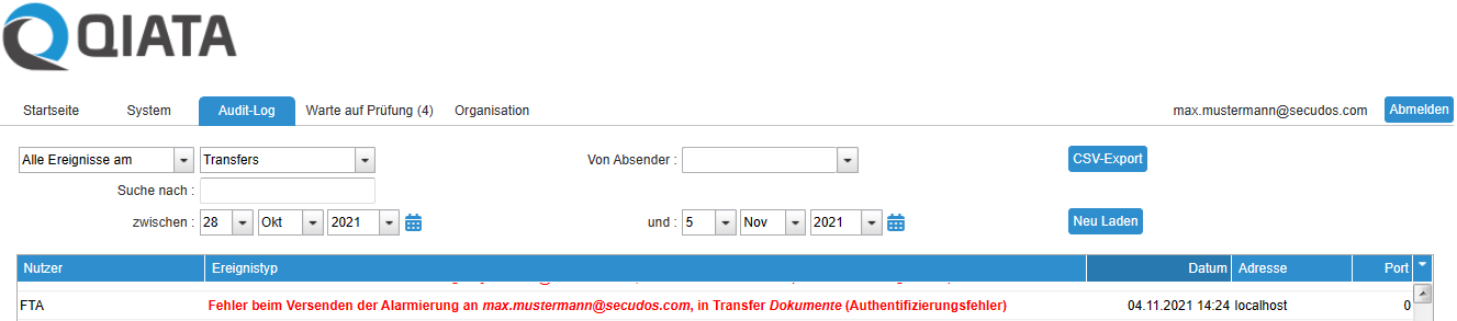 Email Delivery Failure Log