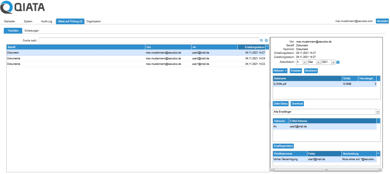 Awaiting Review Page