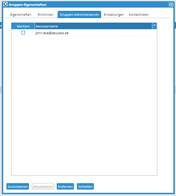 Administrator Settings for Group Edit