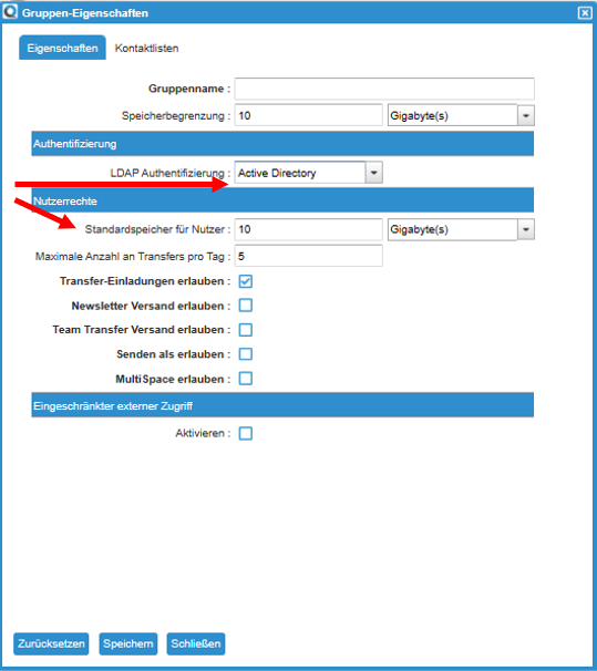 New Group Dialog with LDAP