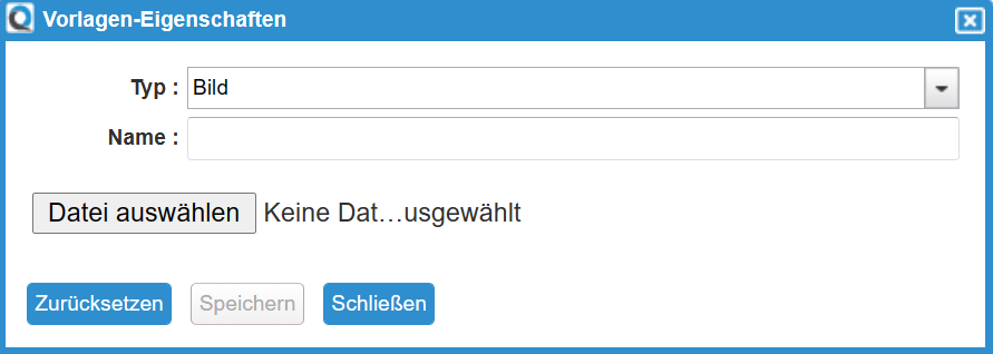 Template Properties Page for Image