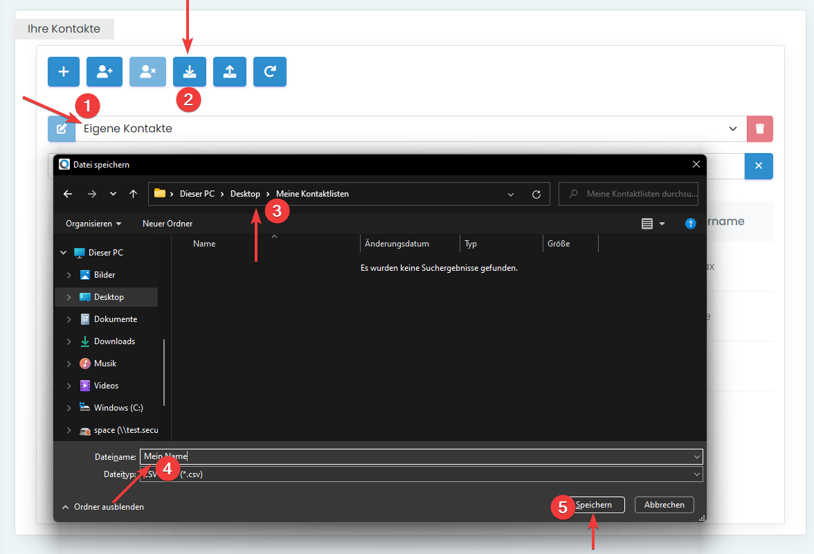 Kontakte exportieren