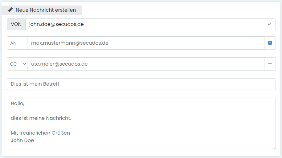 Eine Nachricht erstellen