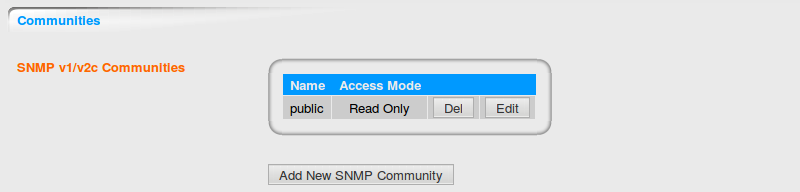 DOMOS6 SNMP Communities
