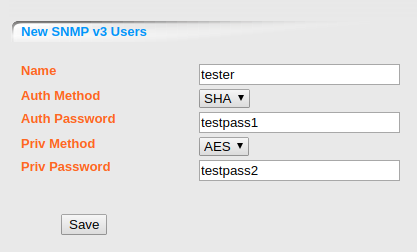 DOMOS6 SNMP Create User