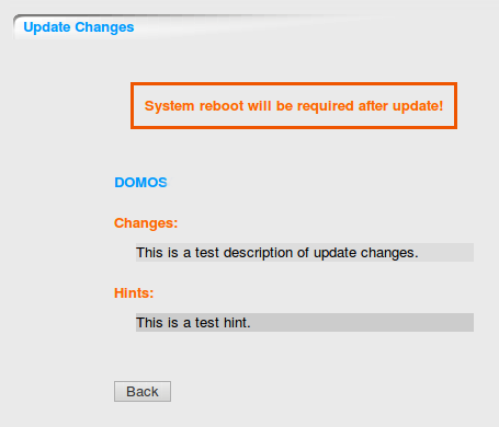 DOMOS6 System Updates Changes
