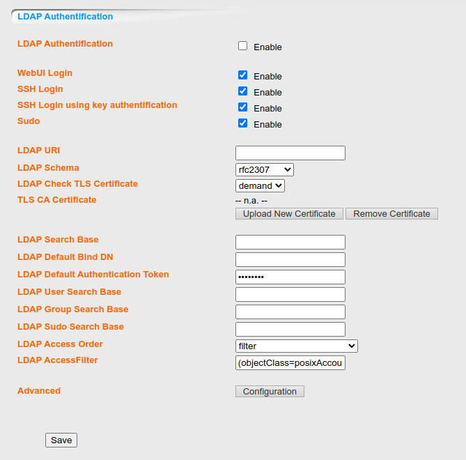 DOMOS6 User LDAP Configuration