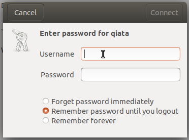 Anmeldung über die grafische Benutzeroberfläche