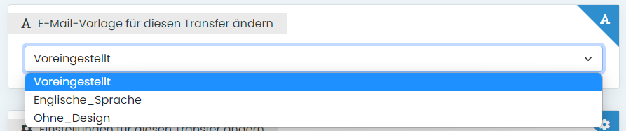 E-Mail-Vorlage auswählen
