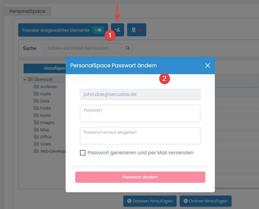 PersonalSpace Passwort
