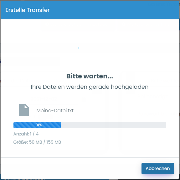 Upload in Bearbeitung
