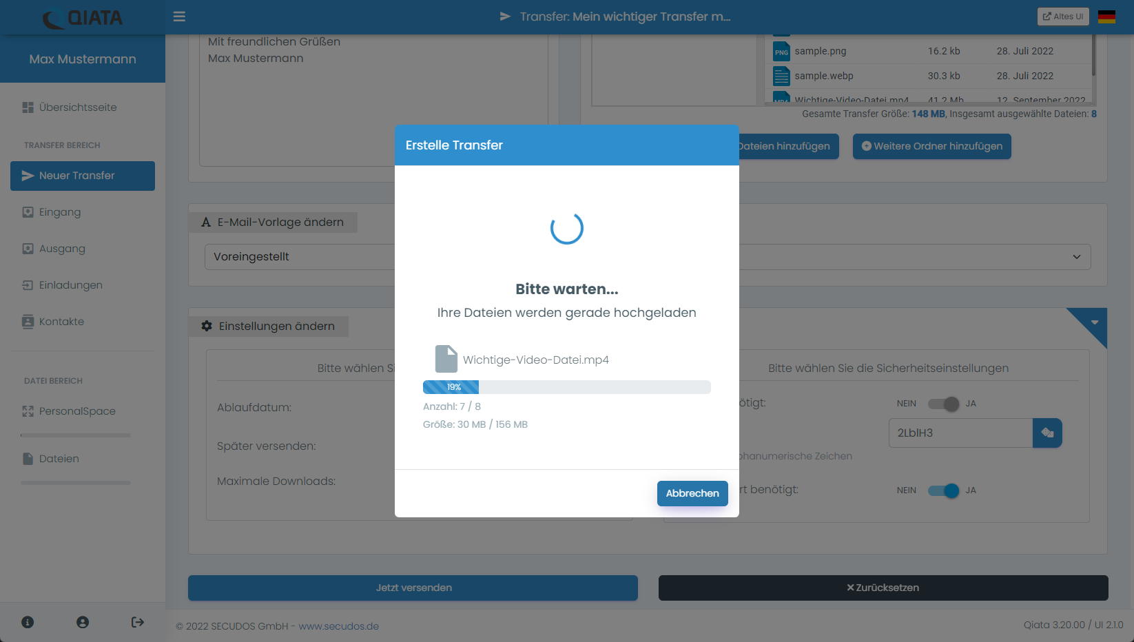 Upload in Bearbeitung
