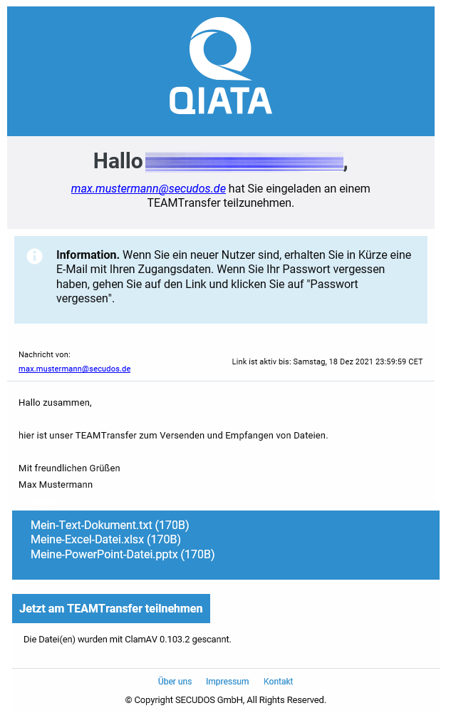New TeamTransfer Email Notification