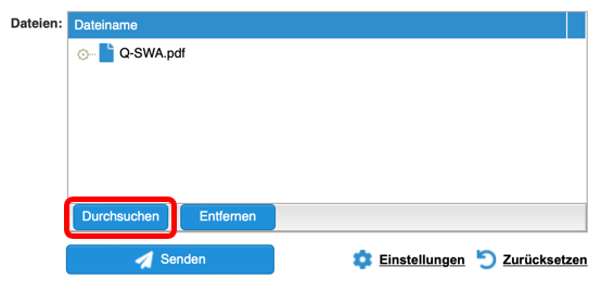 Adding files to a transfer