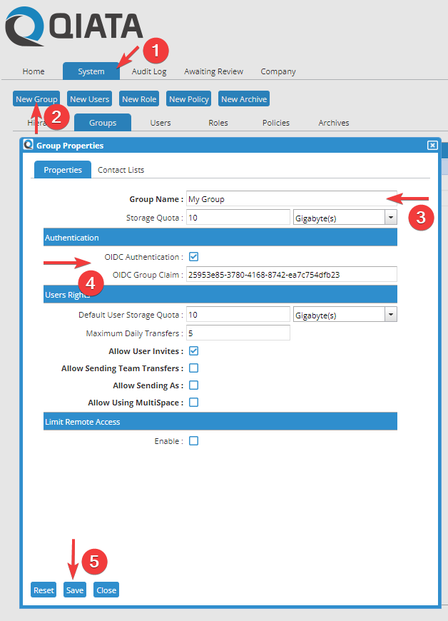 Add new group with claim