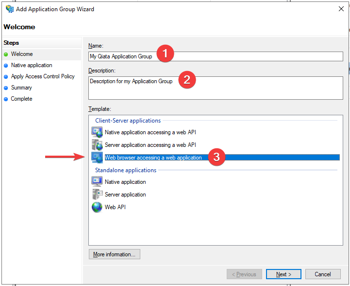 Application Group Assistent