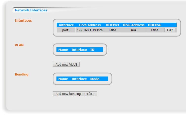 DOMOS6 Network Interfaces