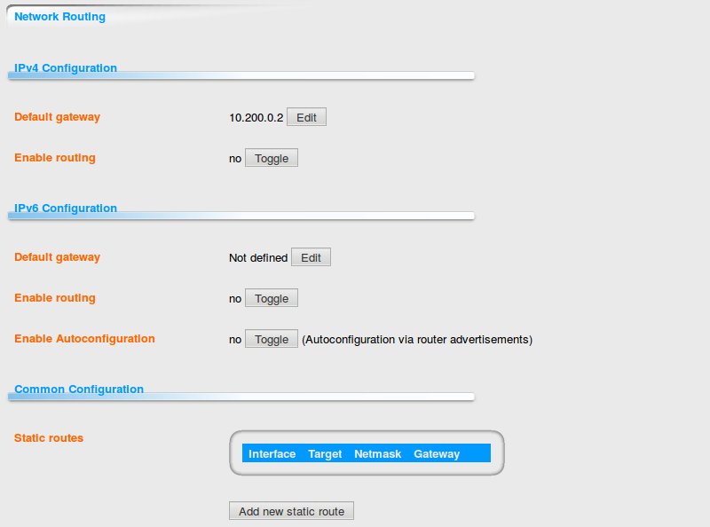 DOMOS6 Network Interfaces Routing