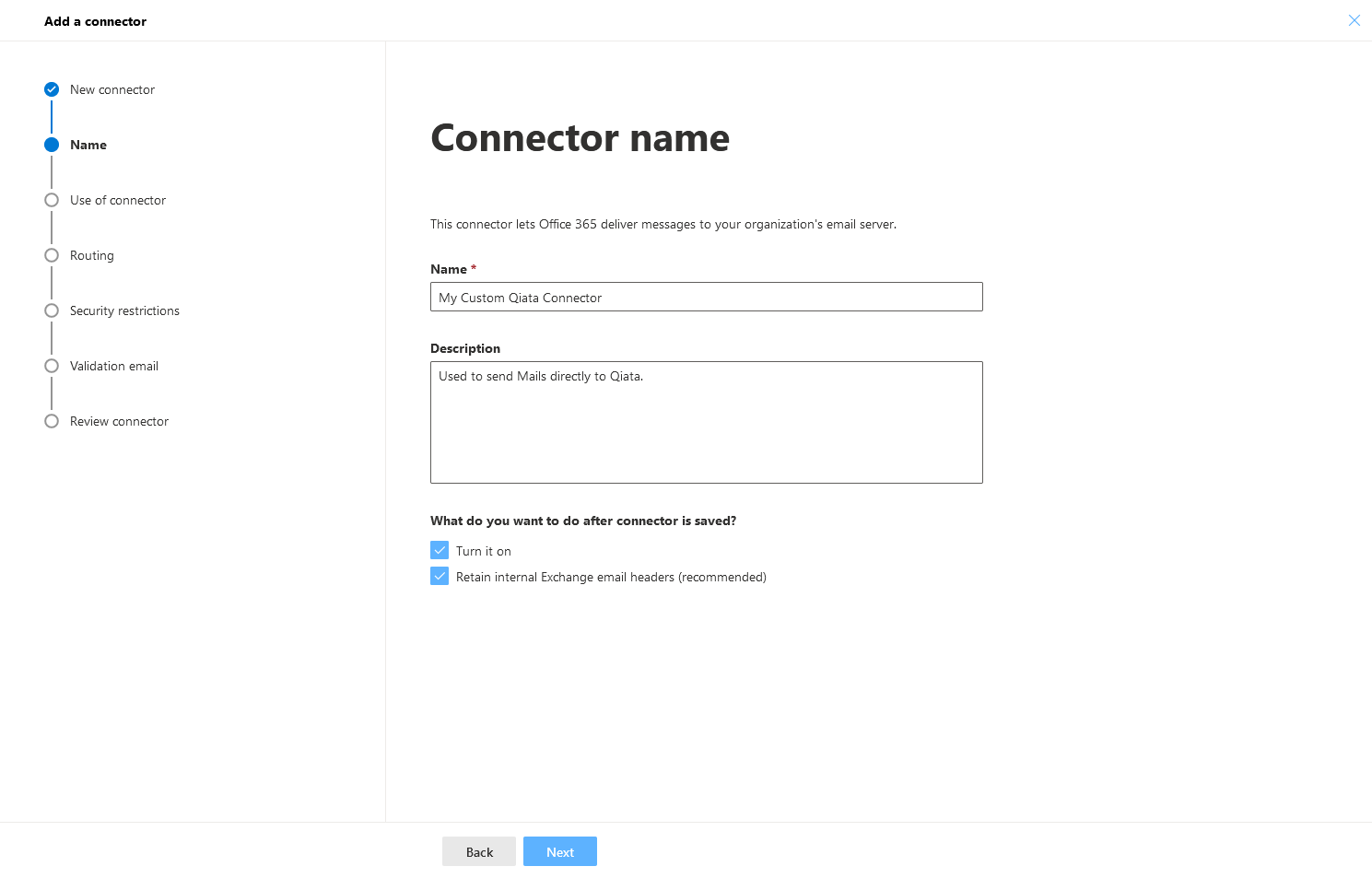Choose name and description