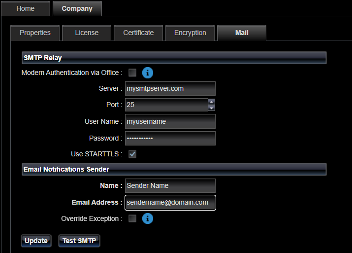 SMTP Relay configuration