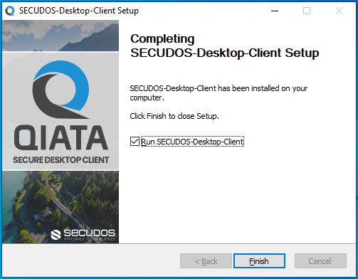 Installation on Windows 10 Finished