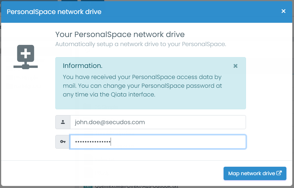 Map personalSpace as networkdrive form