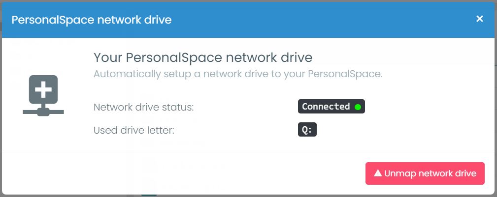 personalSpace networkdrive mapped/unmap